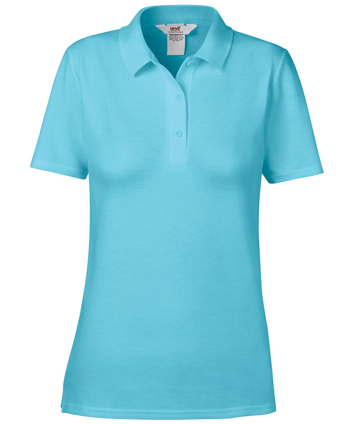 Pool Blue - Anvil women's double piqué polo - GarmentEmbroidery