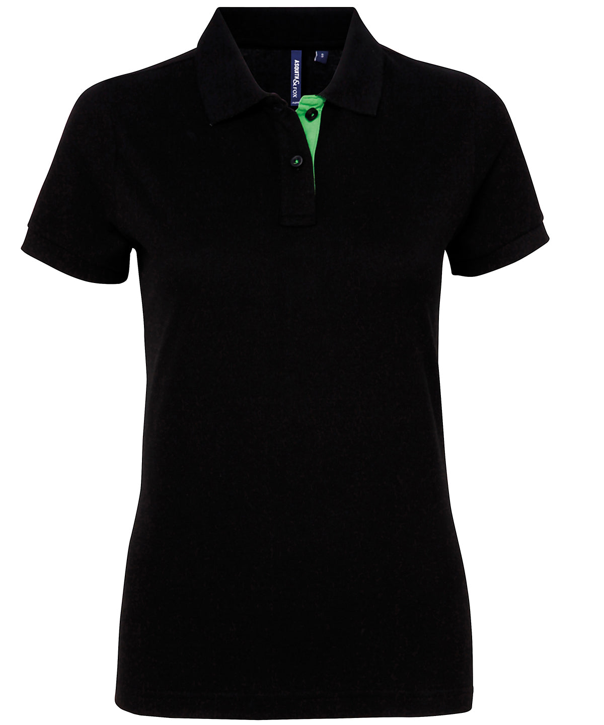 Black/Lime - Women's contrast polo - GarmentEmbroidery