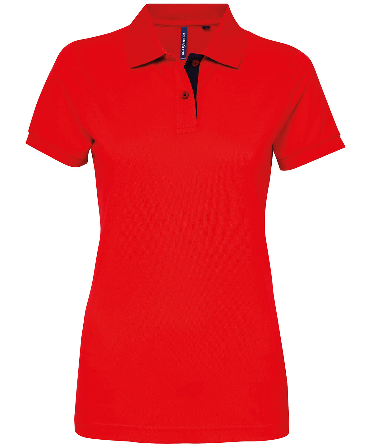 Red/Navy - Women's contrast polo - GarmentEmbroidery