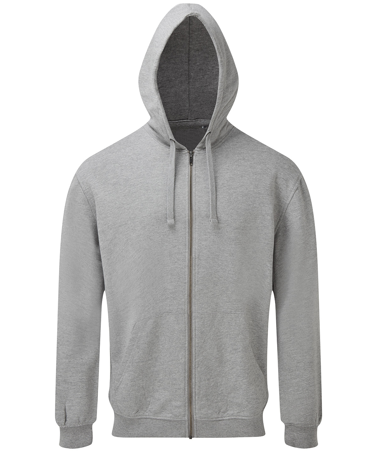 Heather Grey - Men's coastal vintage wash loop back zip through hoodie - GarmentEmbroidery