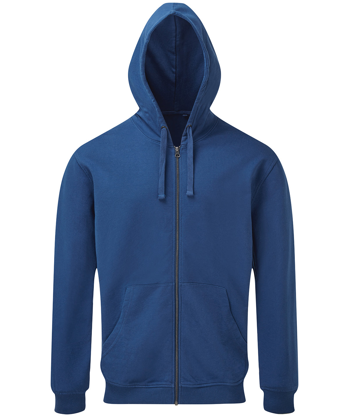 Indigo - Men's coastal vintage wash loop back zip through hoodie - GarmentEmbroidery