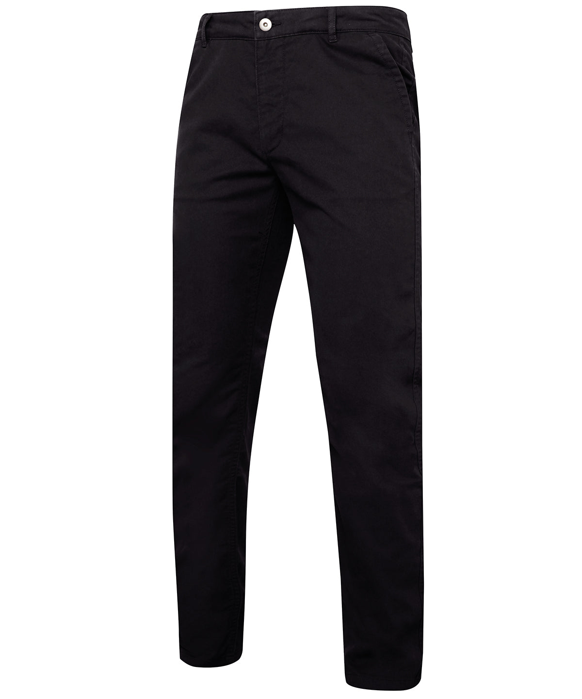 Black - Men's slim fit cotton chinos - GarmentEmbroidery