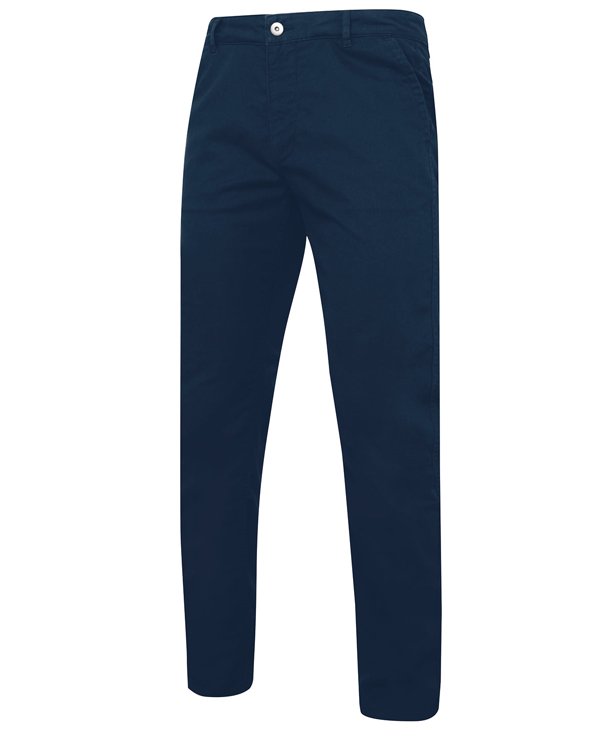 Navy - Men's slim fit cotton chinos - GarmentEmbroidery
