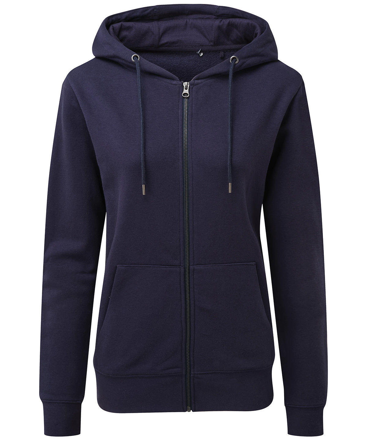 Navy - Women's zip-through organic hoodie - GarmentEmbroidery