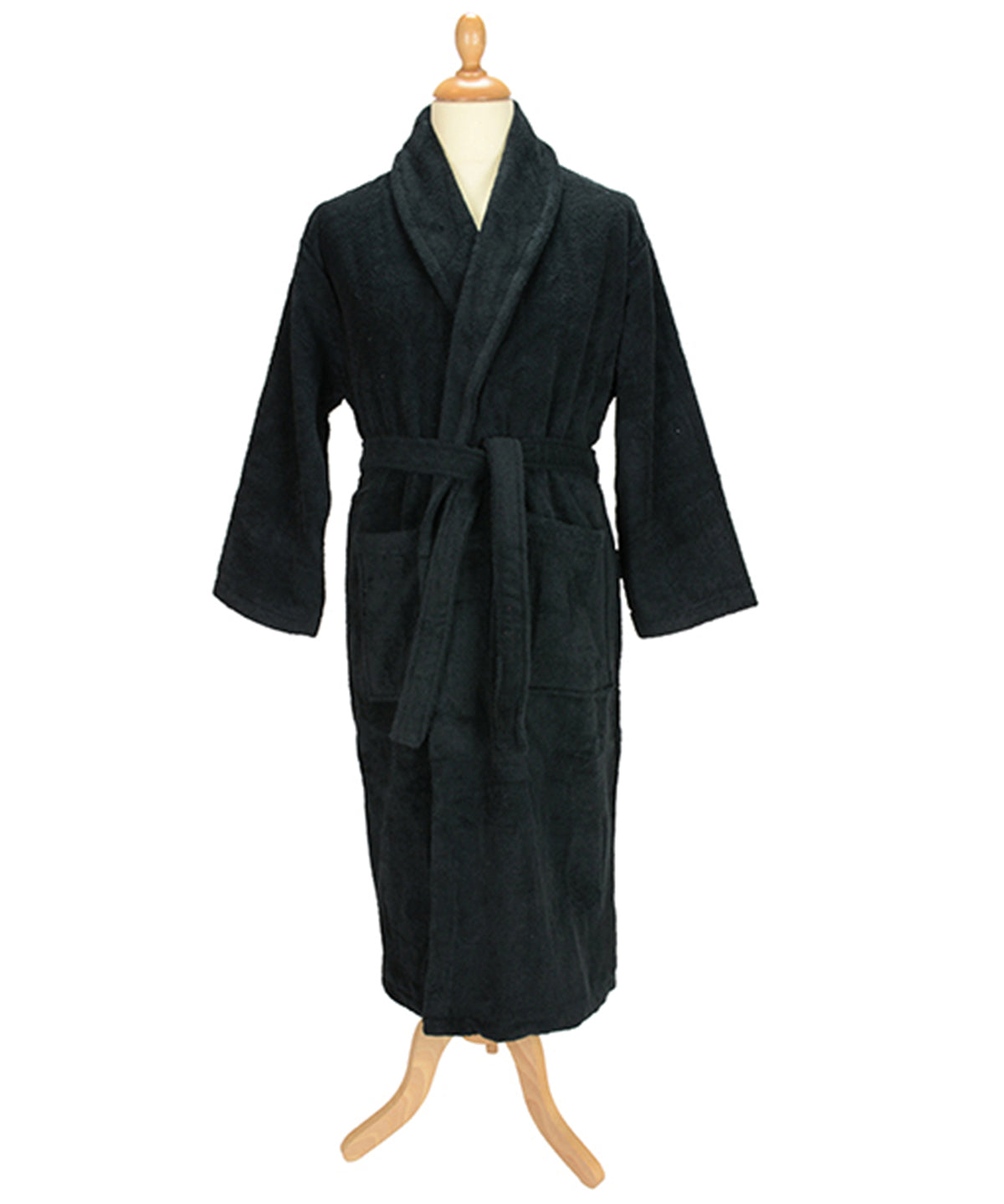 Black - ARTG® Bath robe with shawl collar - GarmentEmbroidery
