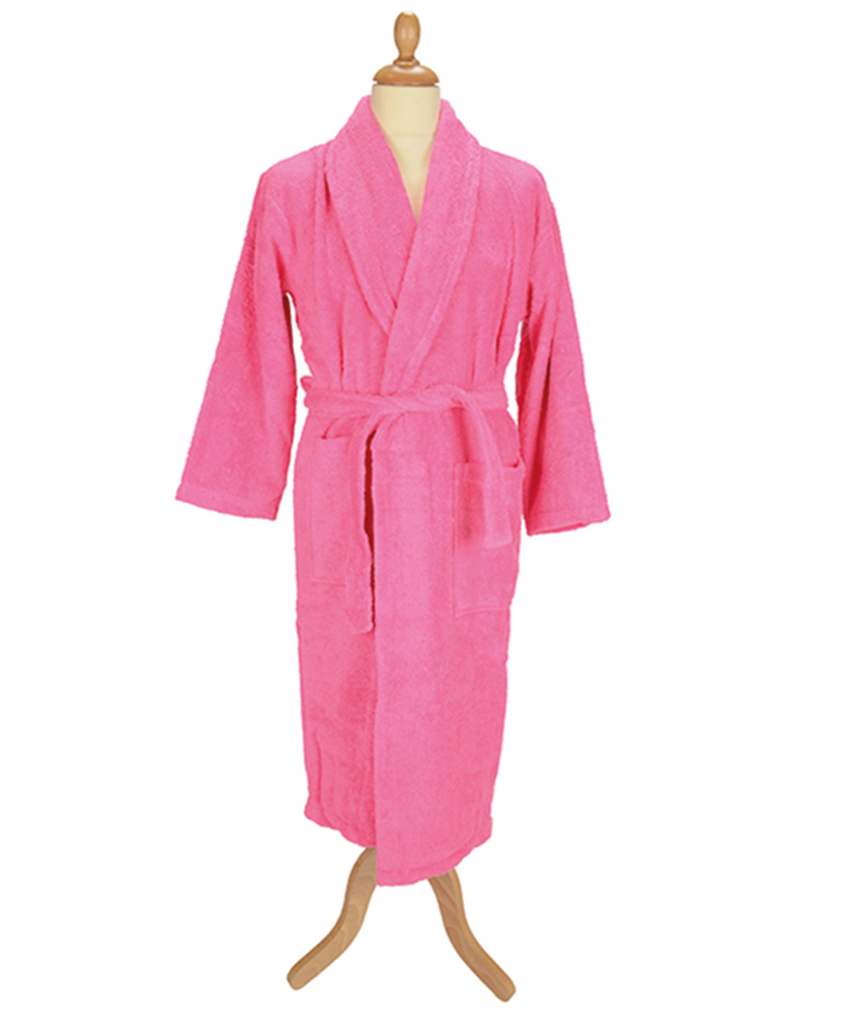 Pink - ARTG® Bath robe with shawl collar - GarmentEmbroidery