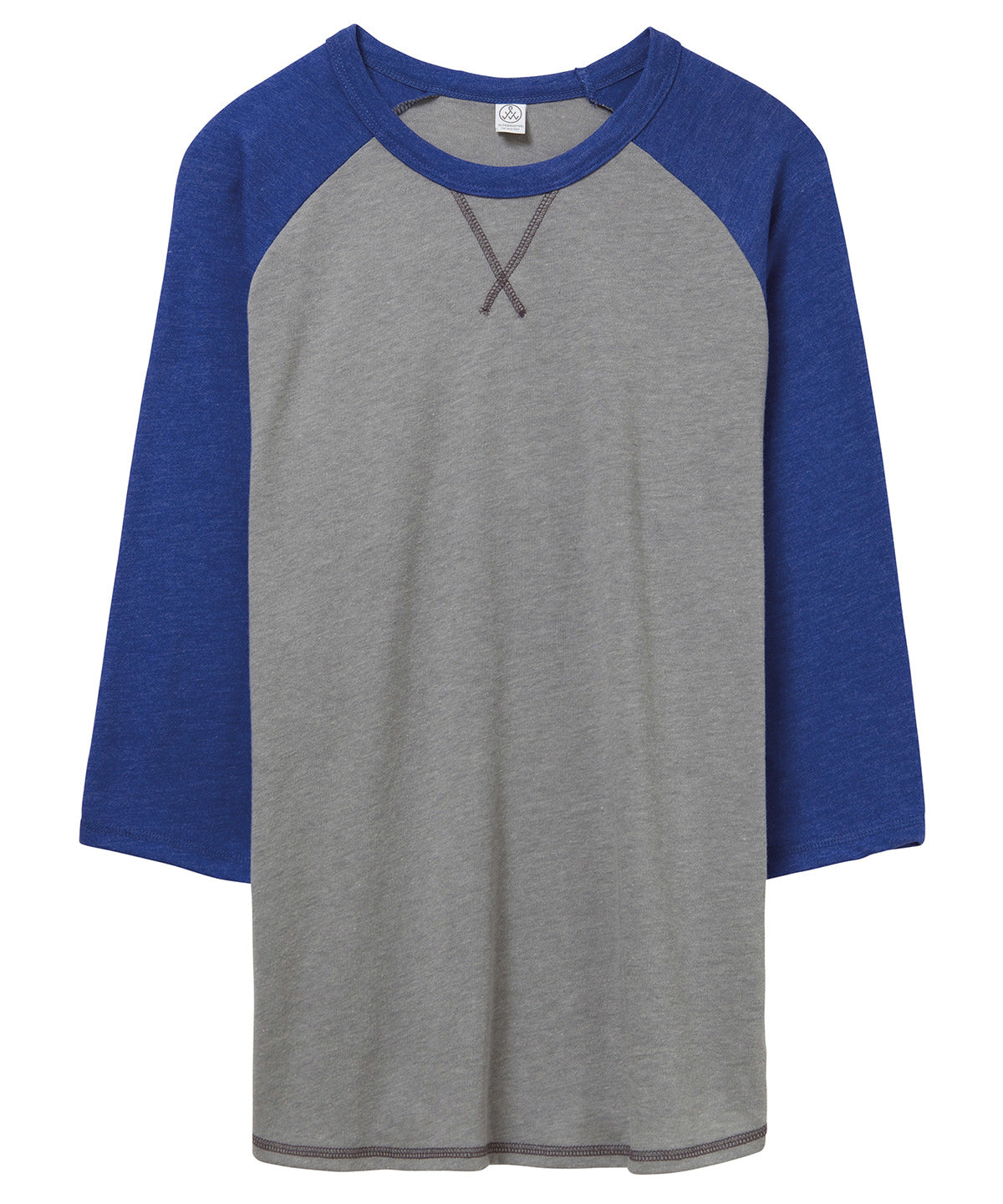 Smoke/Vintage Royal - Dugout 3/4 sleeve vintage 50/50 t-shirt - GarmentEmbroidery