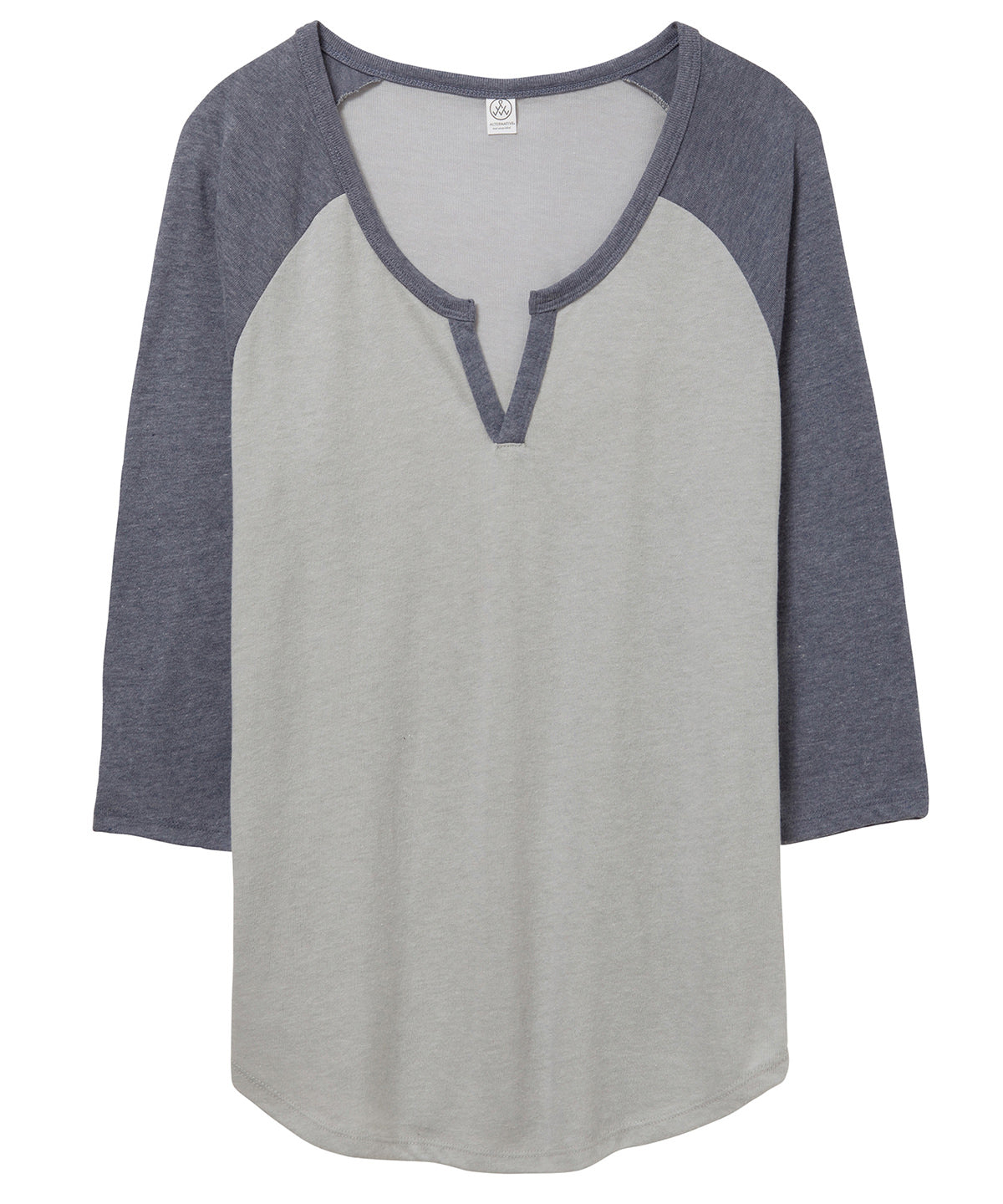 Silver/Vintage Navy - Outfield 3/4 sleeve vintage 50/50 t-shirt - GarmentEmbroidery