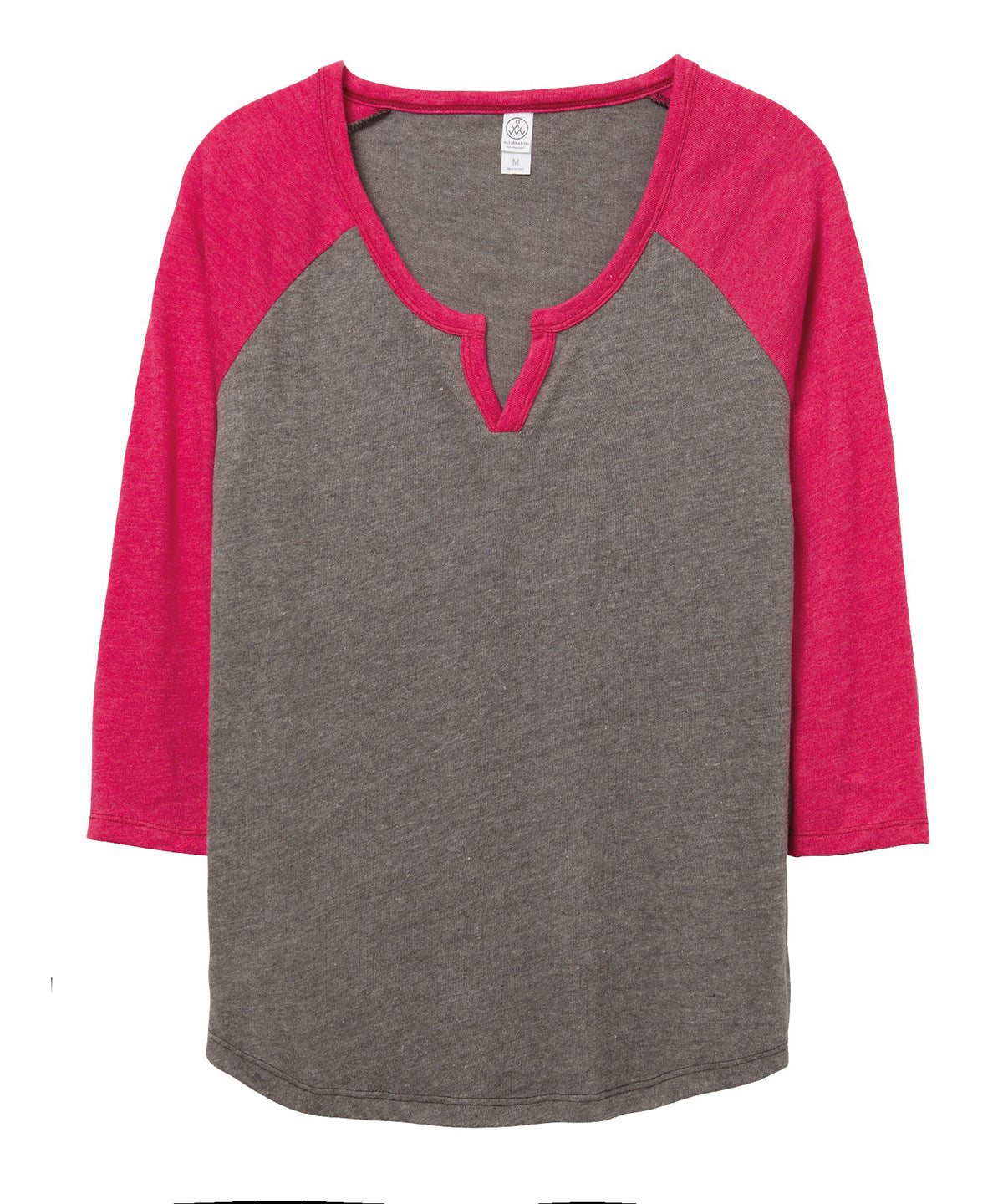 Vintage Coal/Vintage Pink - Outfield 3/4 sleeve vintage 50/50 t-shirt - GarmentEmbroidery