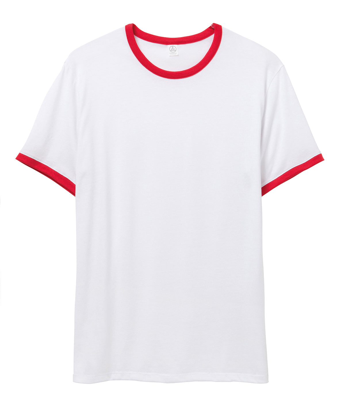 White/Red - 50/50 Vintage Jersey ringer t-shirt - GarmentEmbroidery