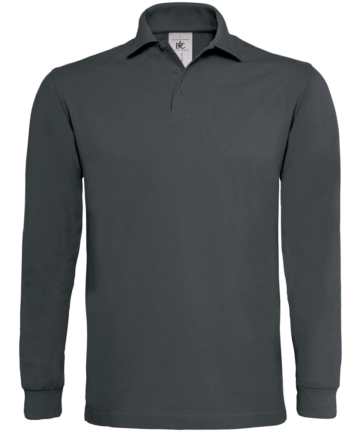 Dark Grey - B&C Heavymill long sleeve - GarmentEmbroidery