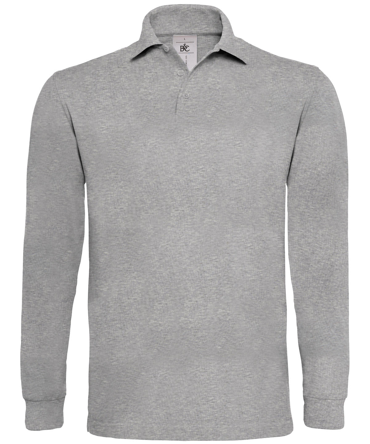 Heather Grey - B&C Heavymill long sleeve - GarmentEmbroidery