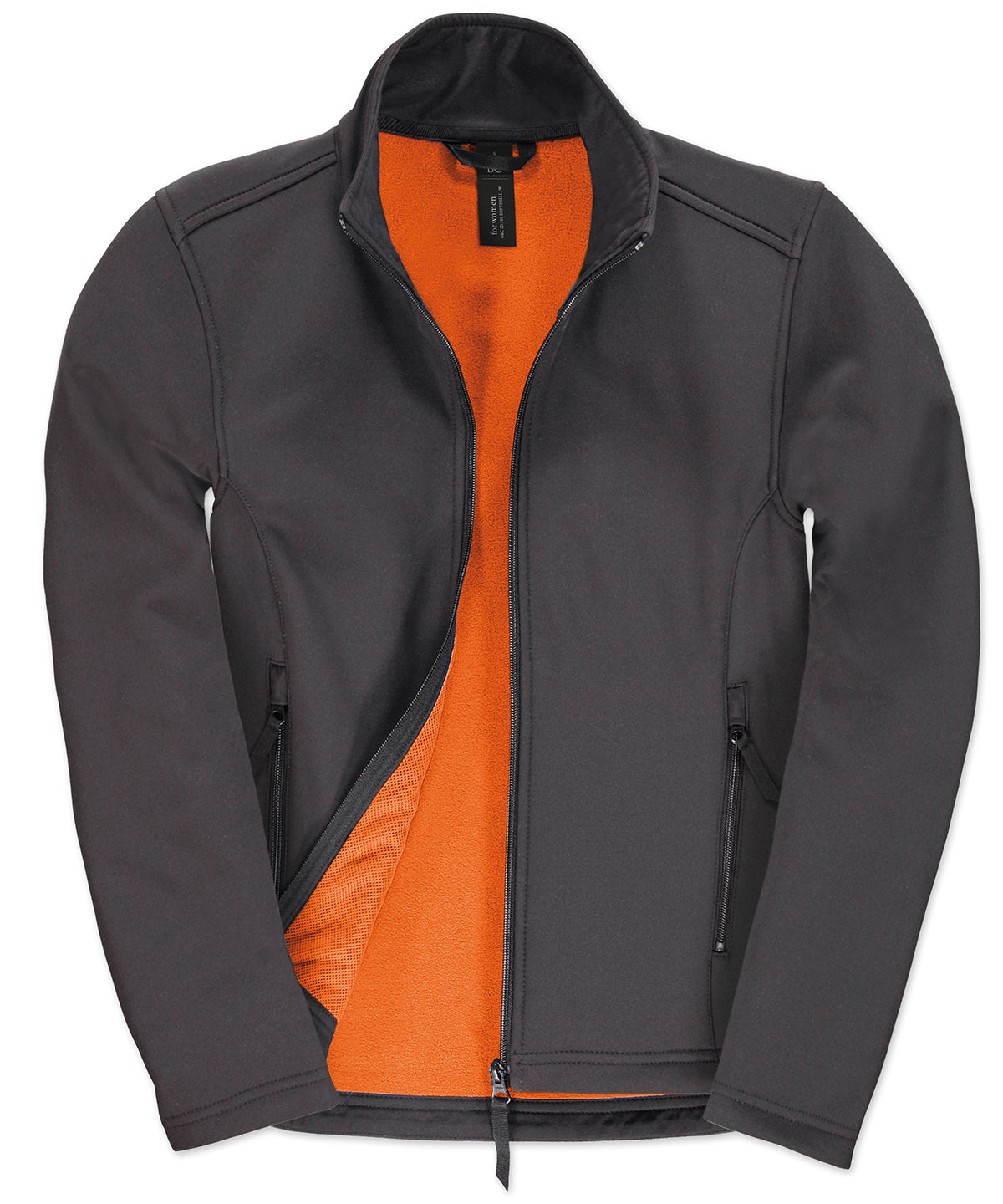 Dark Grey/Neon Orange Lining - B&C ID.701 Softshell jacket /women - GarmentEmbroidery