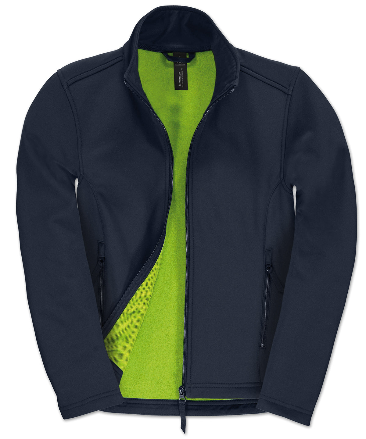 Navy/Neon Green Lining - B&C ID.701 Softshell jacket /women - GarmentEmbroidery