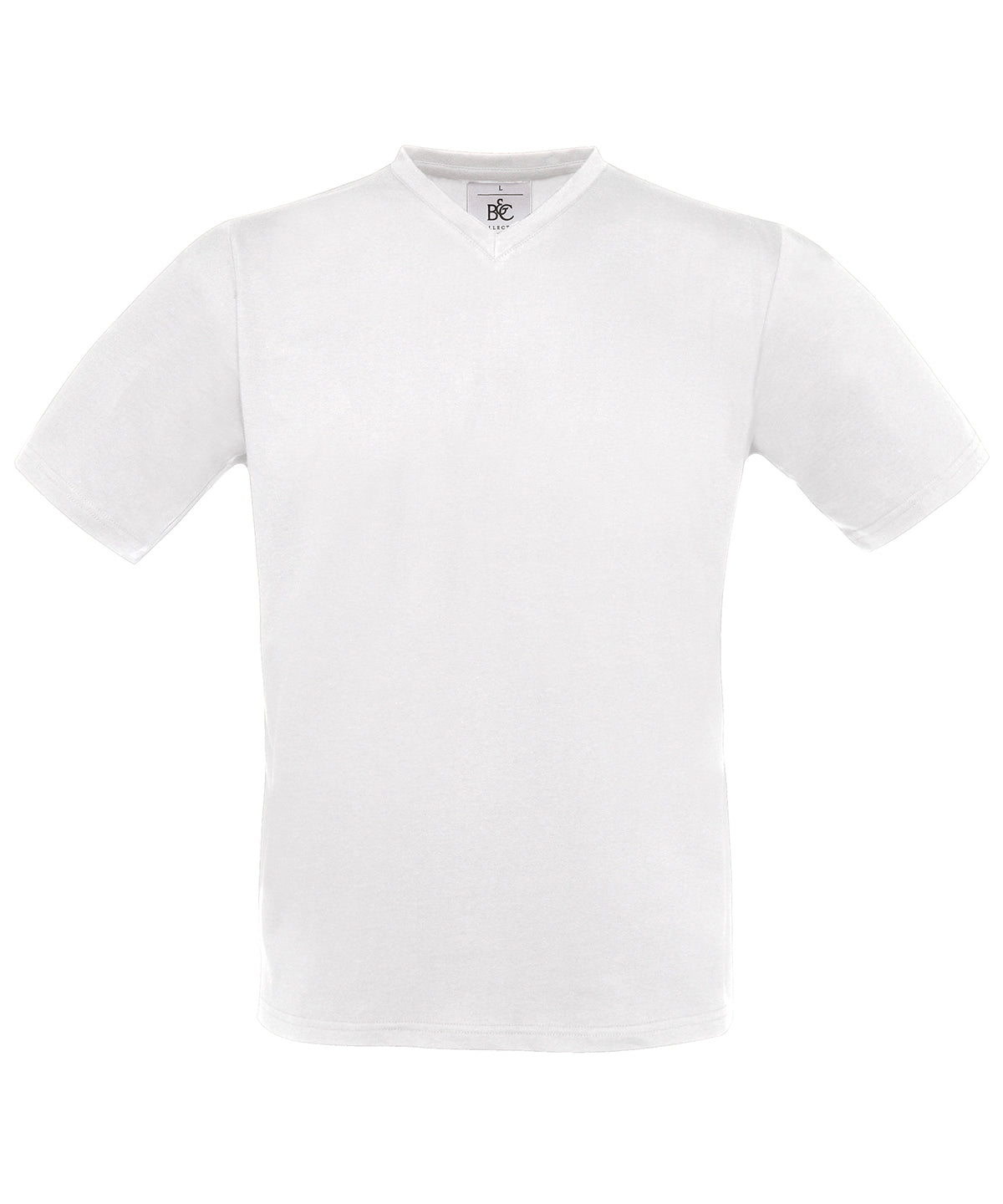 White - B&C Exact v-neck - GarmentEmbroidery