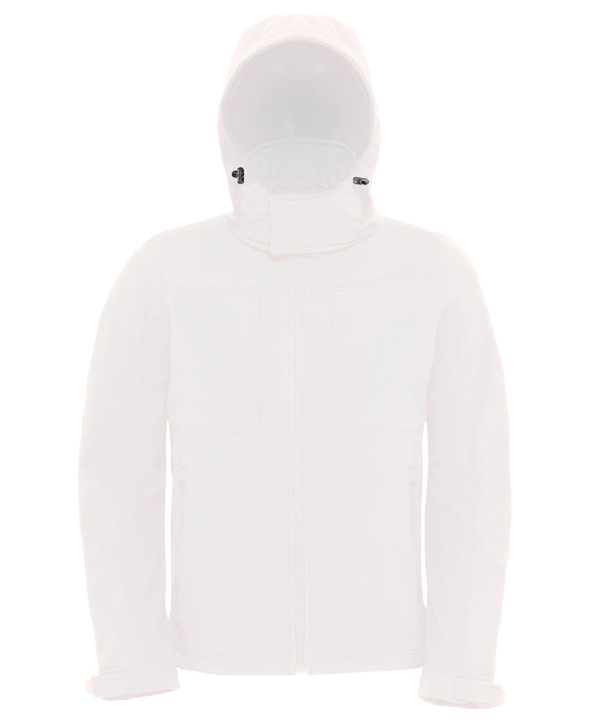 White - B&C Hooded softshell /men - GarmentEmbroidery