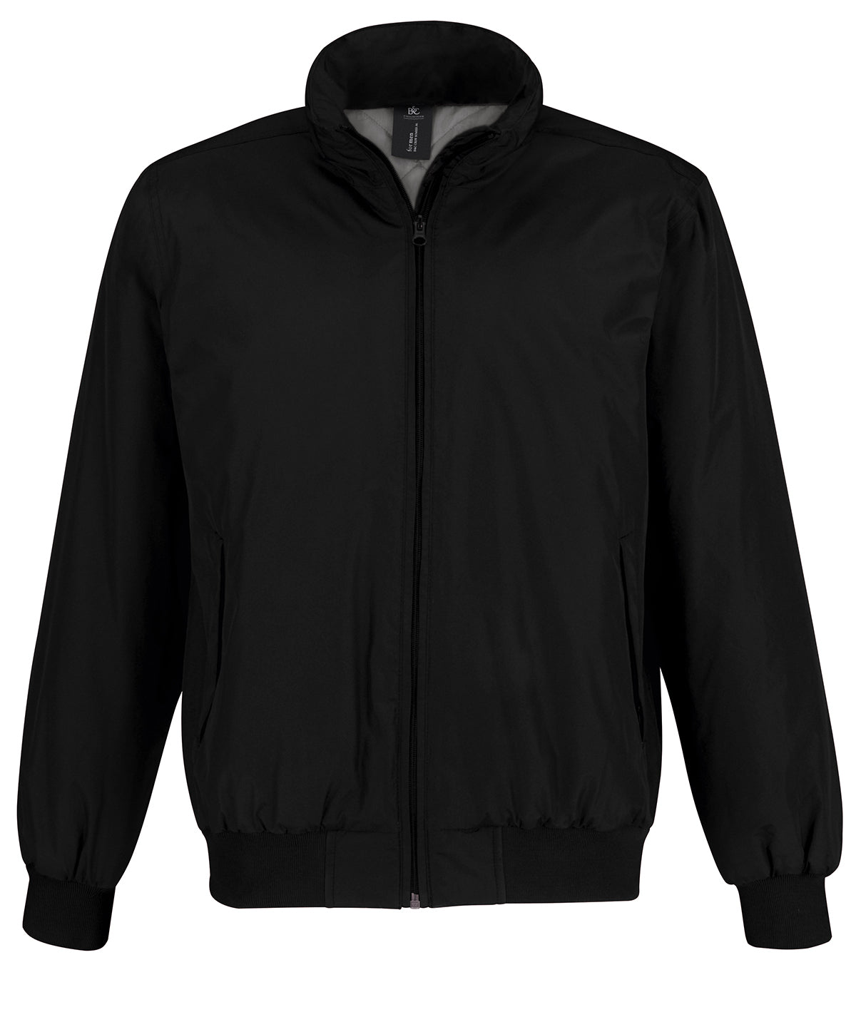 Black/Warm Grey Lining - B&C Crew bomber /men - GarmentEmbroidery