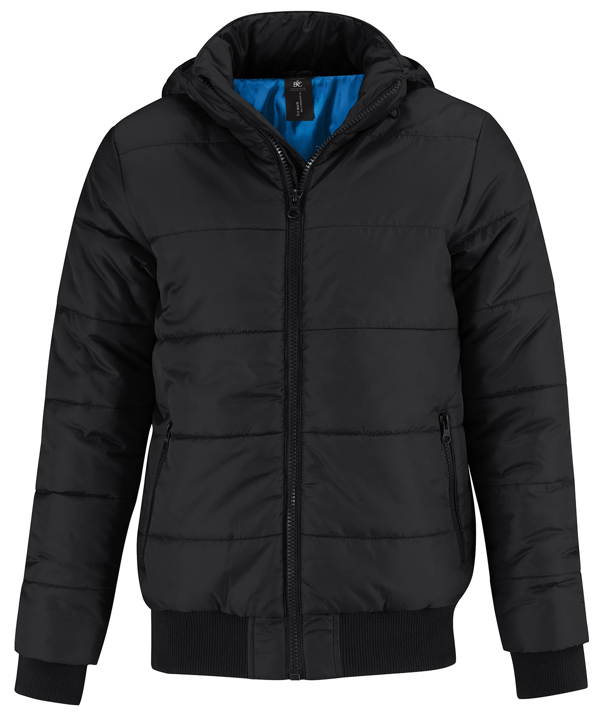 Black/Cobalt Blue Lining - B&C Superhood /men - GarmentEmbroidery