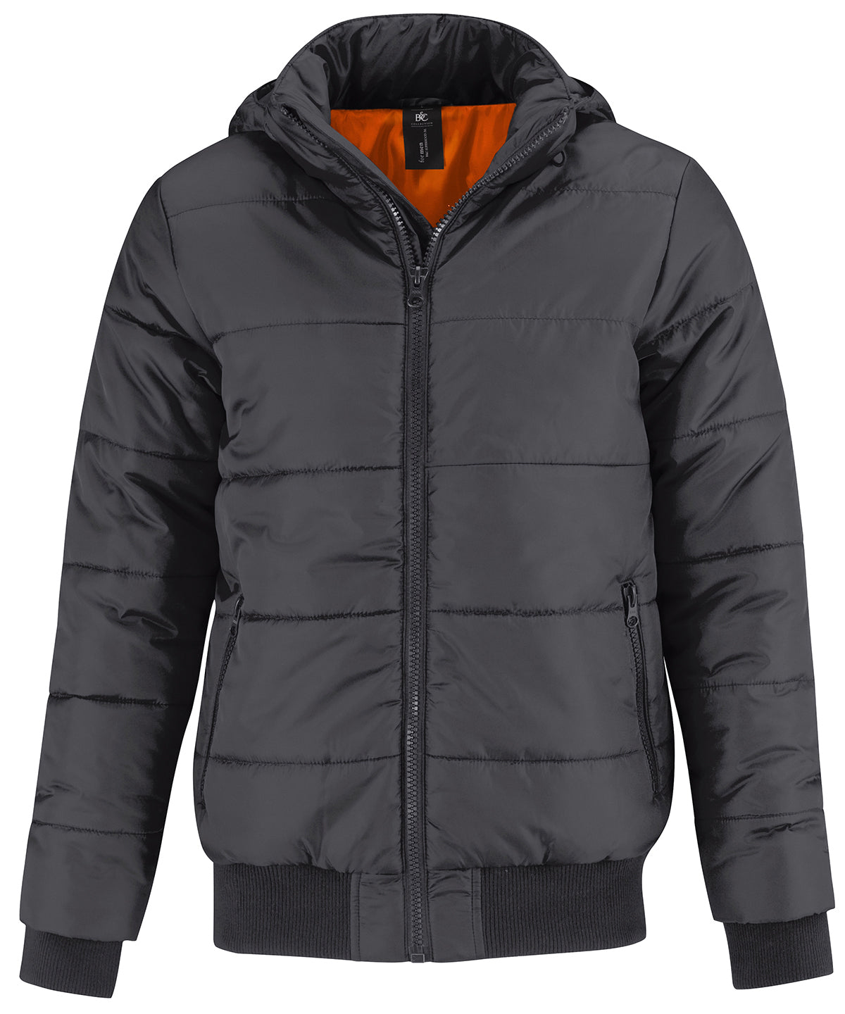 Dark Grey/Neon Orange Lining - B&C Superhood /men - GarmentEmbroidery
