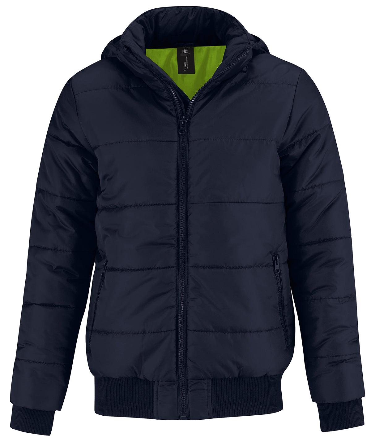 Navy/Neon Green Lining - B&C Superhood /men - GarmentEmbroidery