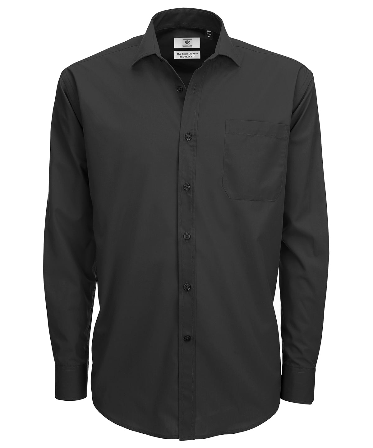 Black - B&C Smart long sleeve /men - GarmentEmbroidery