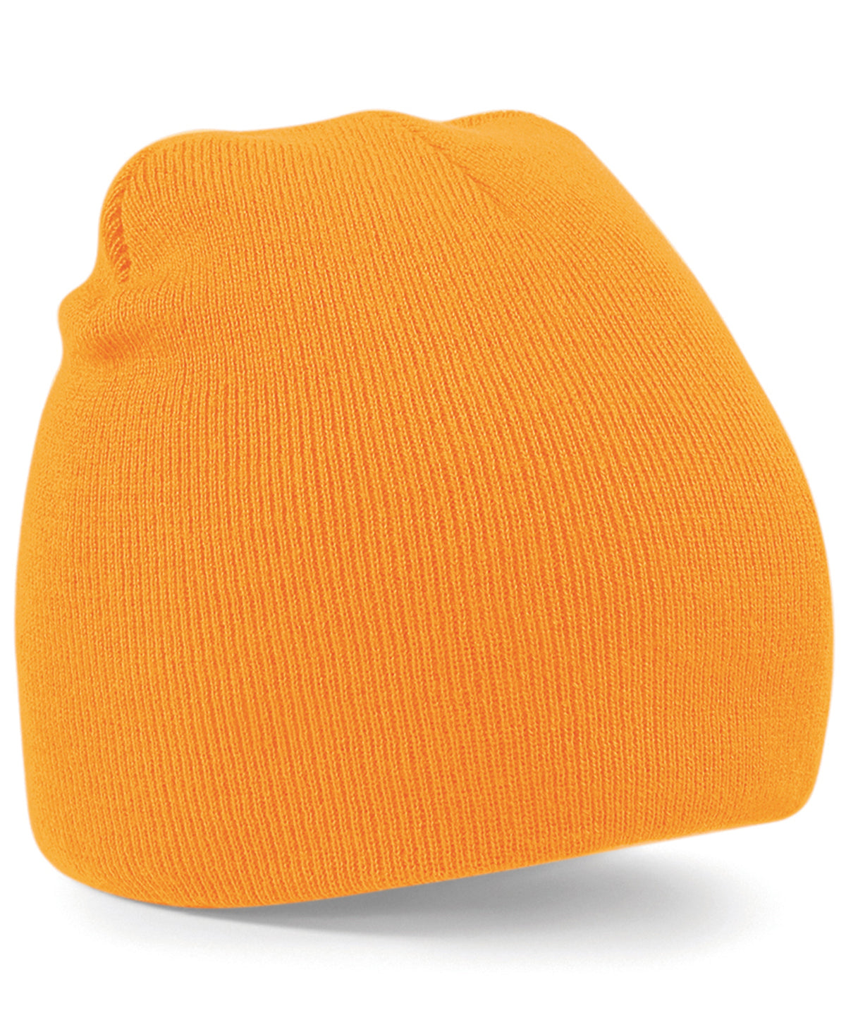 Fluorescent Orange - Two-tone pull-on beanie - GarmentEmbroidery