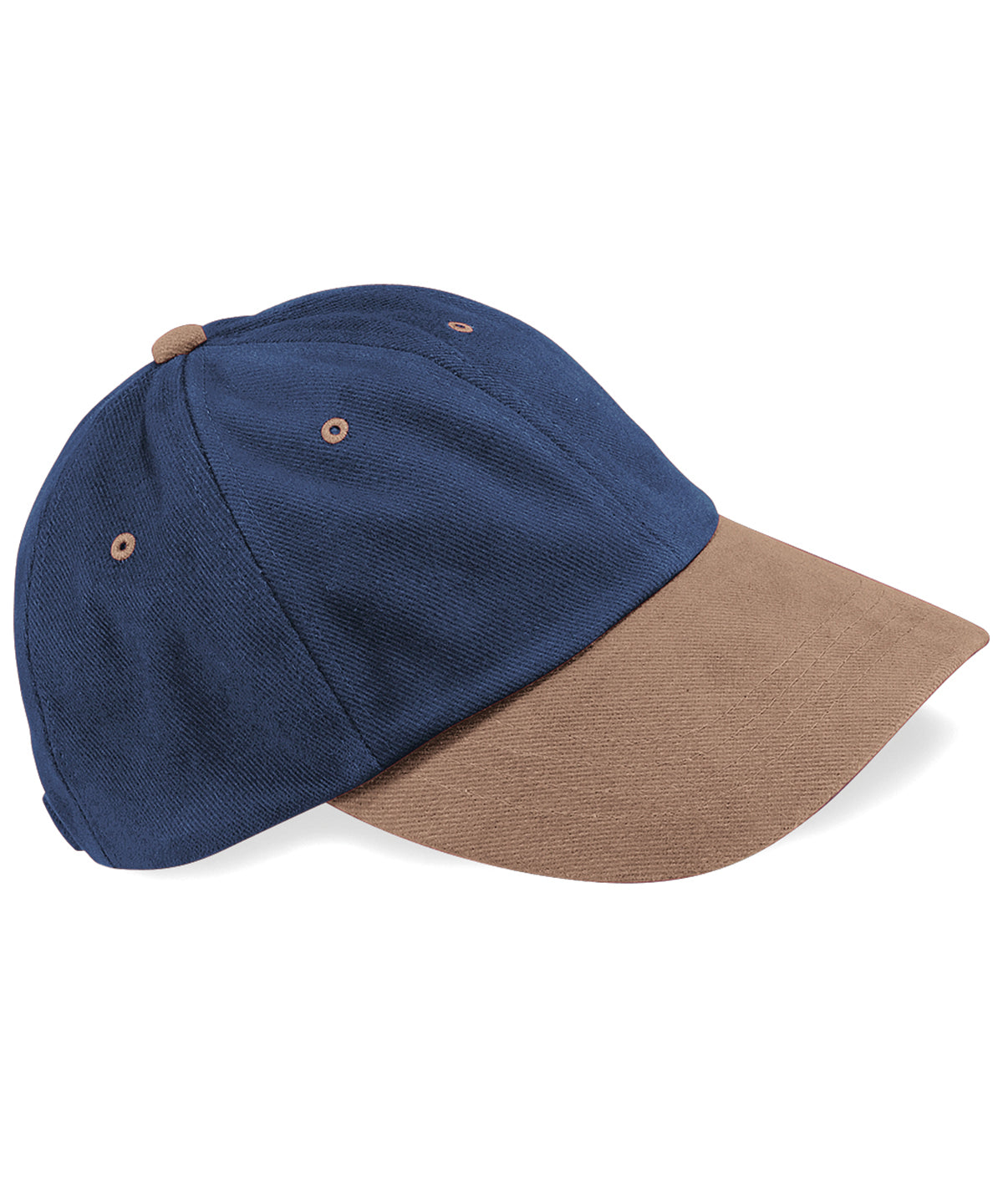 French Navy/Taupe - Low-profile heavy brushed cotton cap - GarmentEmbroidery