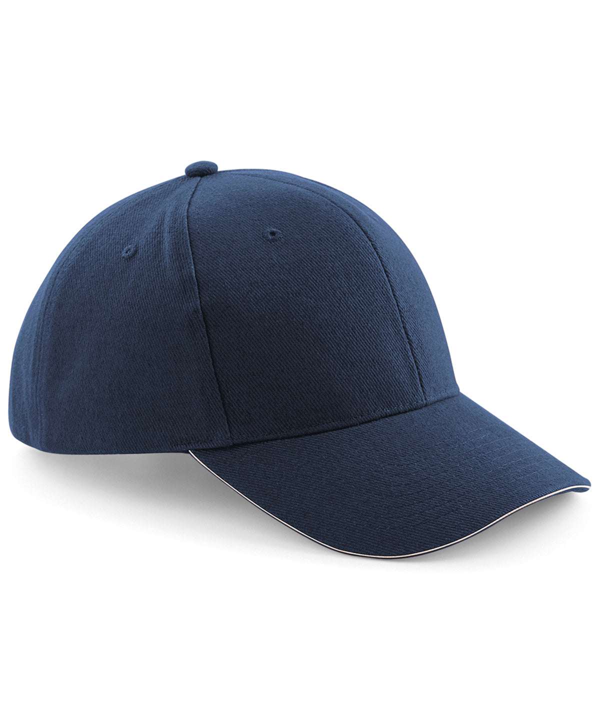 French Navy/Stone - Pro-style heavy brushed cotton cap - GarmentEmbroidery
