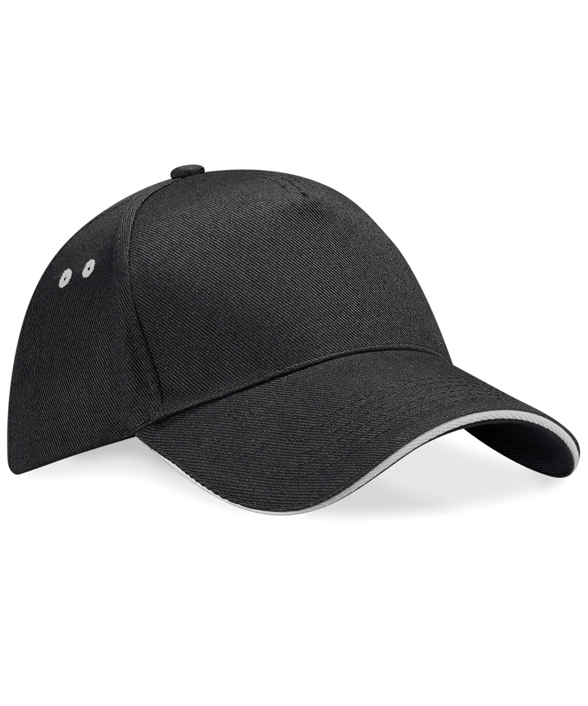 Black/Light Grey - Ultimate 5-panel cap - sandwich peak - GarmentEmbroidery