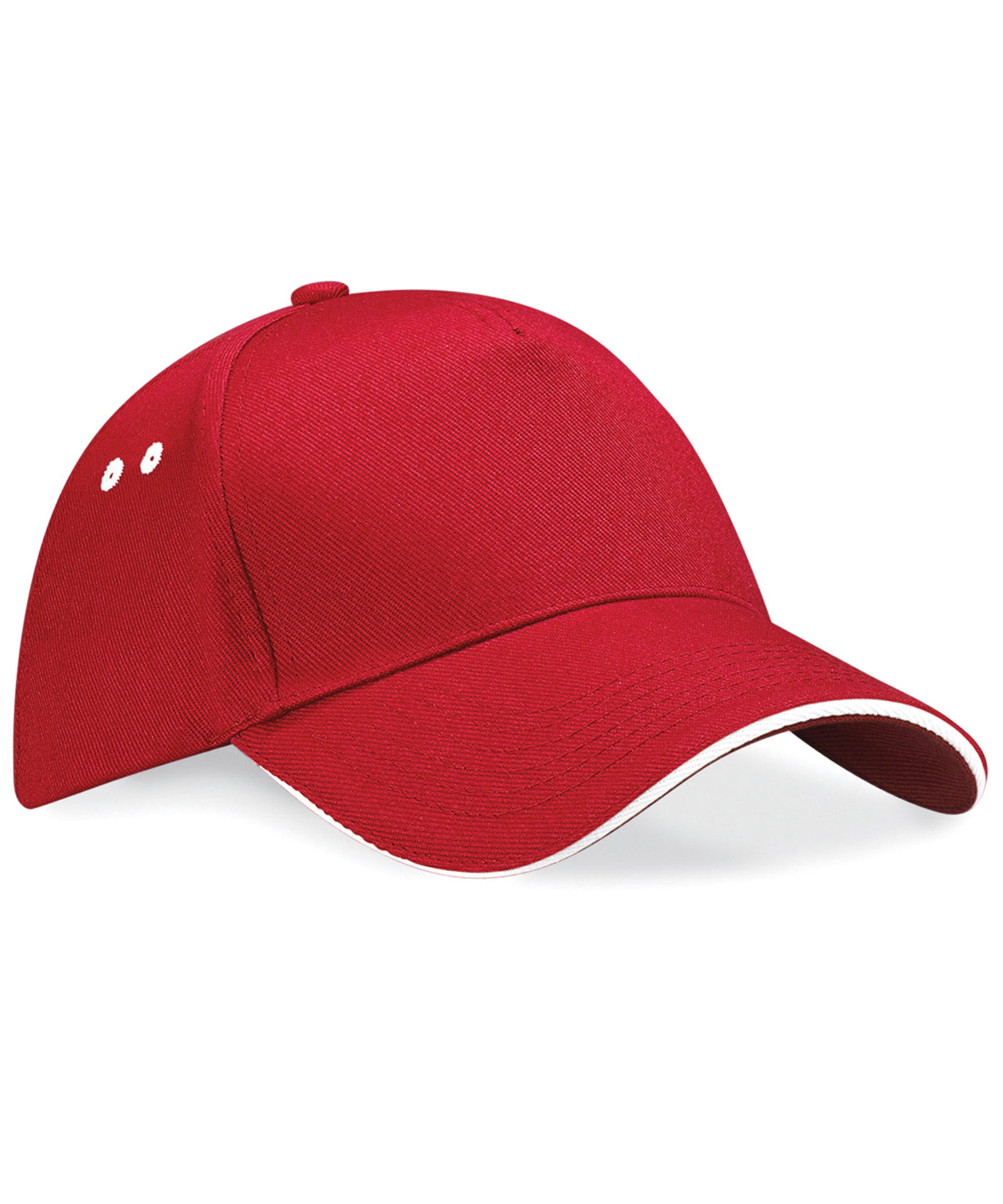Classic Red/White - Ultimate 5-panel cap - sandwich peak - GarmentEmbroidery
