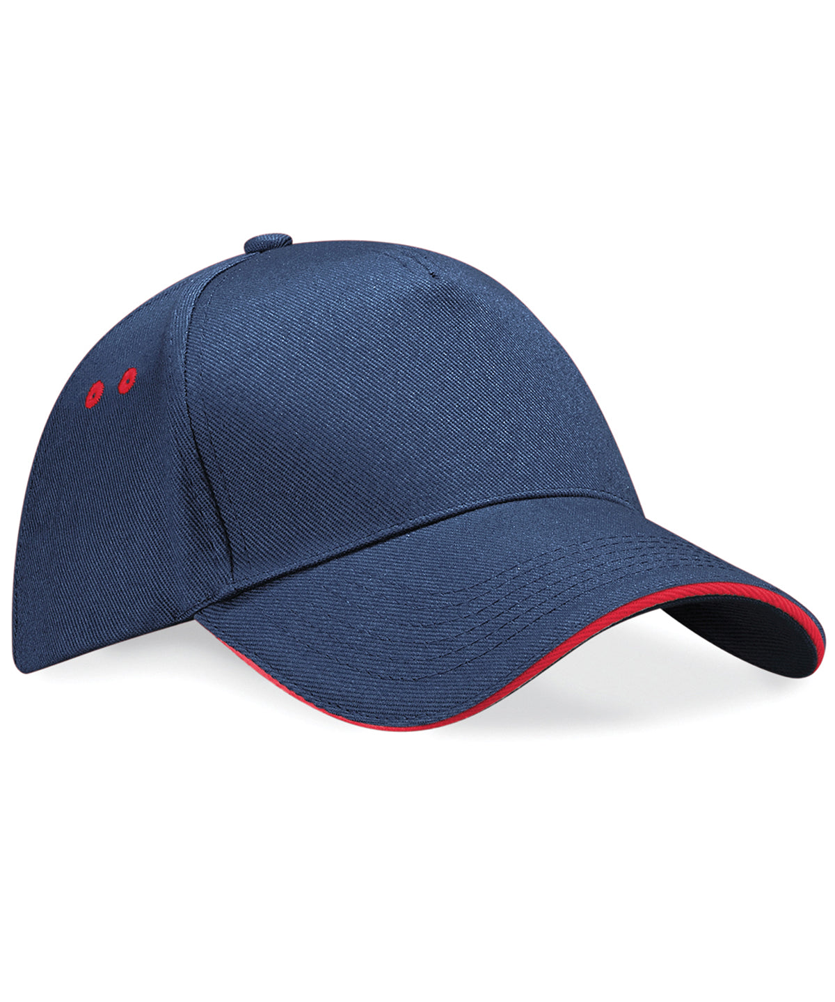 French Navy/Classic Red - Ultimate 5-panel cap - sandwich peak - GarmentEmbroidery