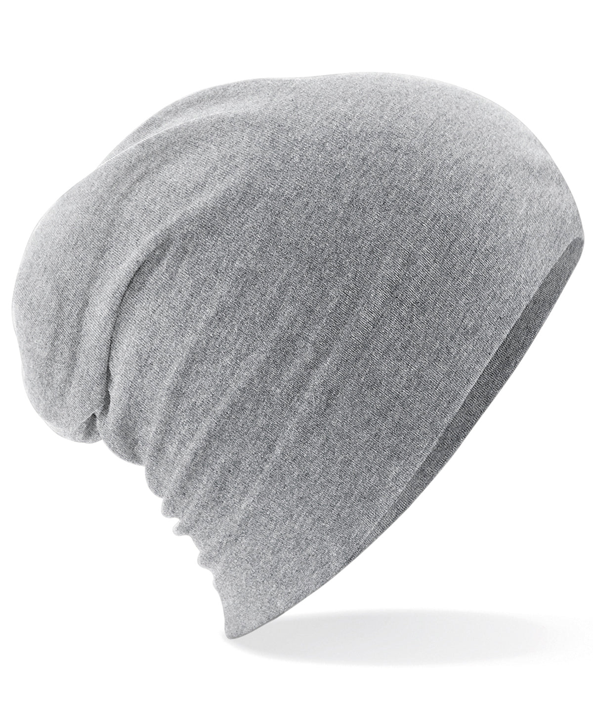 Heather Grey - Hemsedal cotton slouch beanie - GarmentEmbroidery