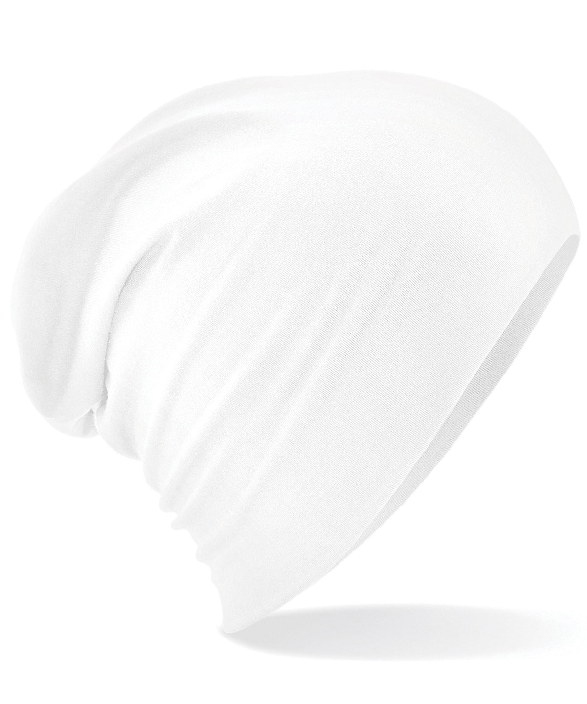 White - Hemsedal cotton slouch beanie - GarmentEmbroidery