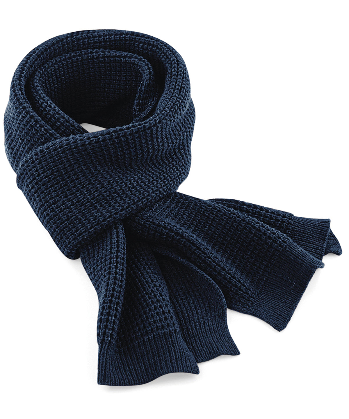 French Navy - Classic waffle knit scarf - GarmentEmbroidery