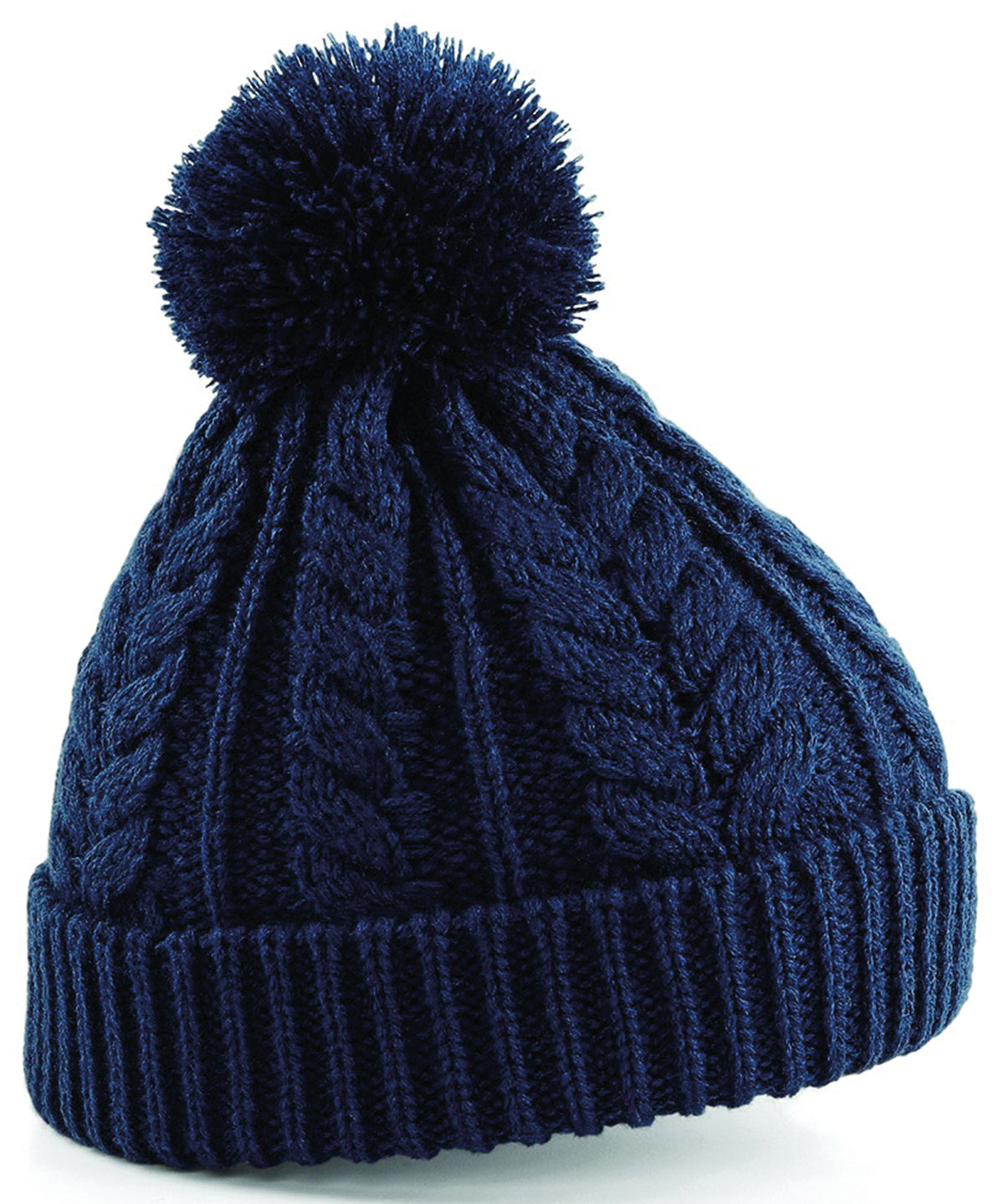 French Navy - Cable knit snowstar® beanie - GarmentEmbroidery