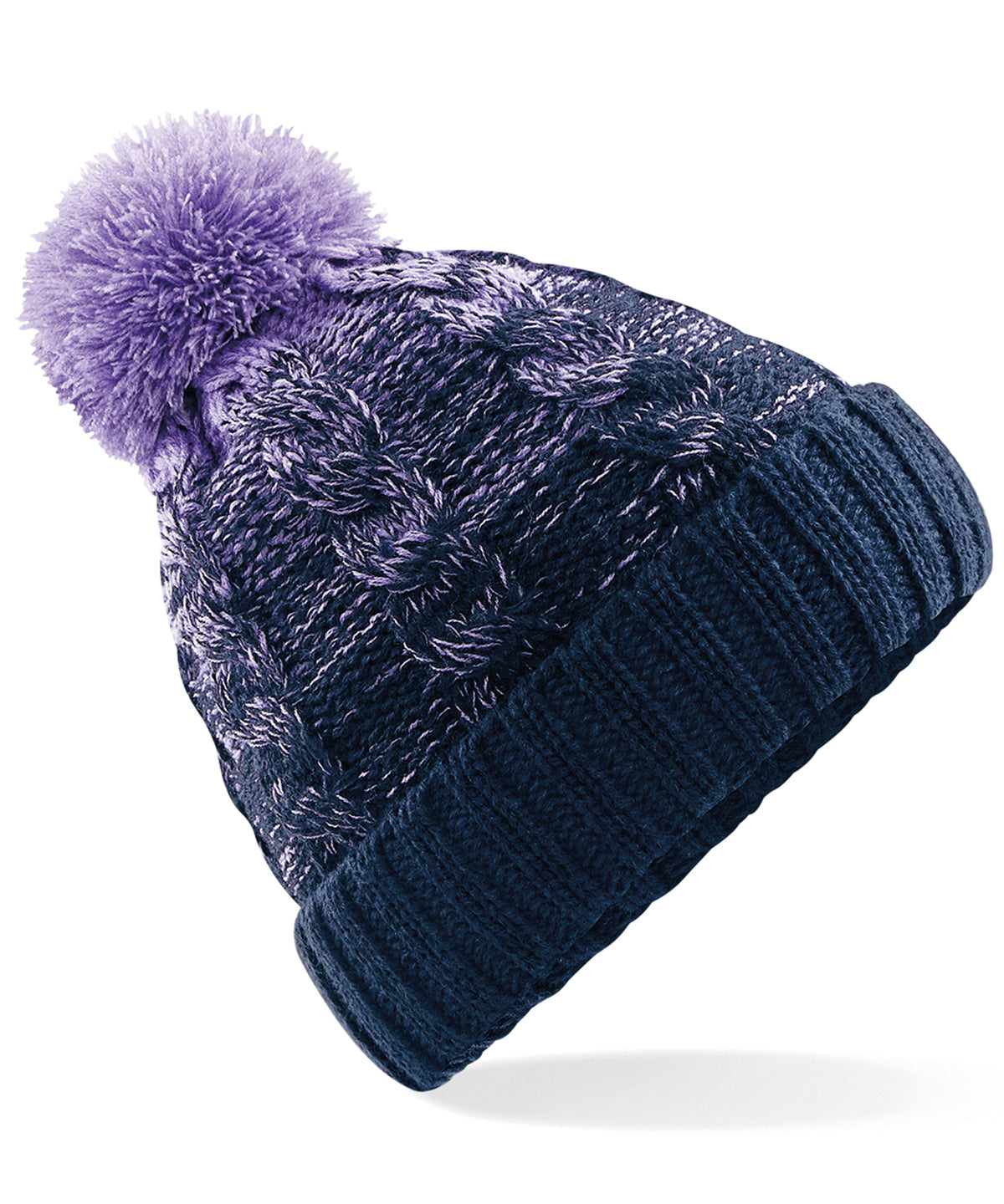 Lavender/French Navy - Ombré beanie - GarmentEmbroidery
