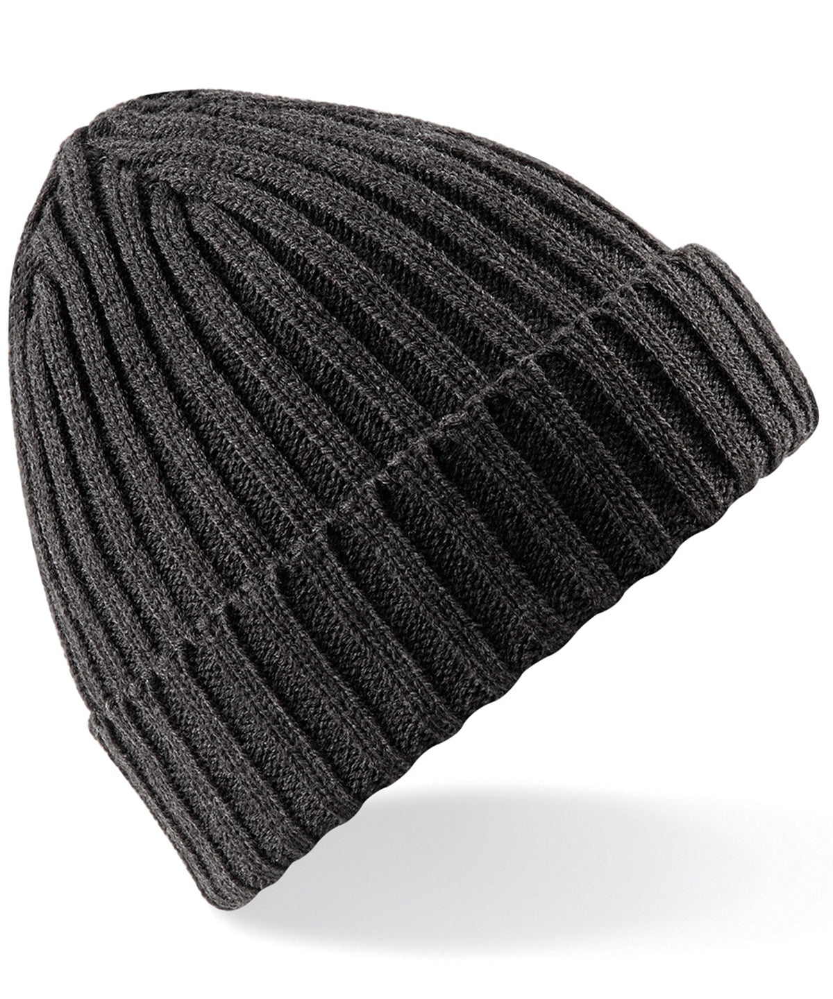 Charcoal - Chunky ribbed beanie - GarmentEmbroidery