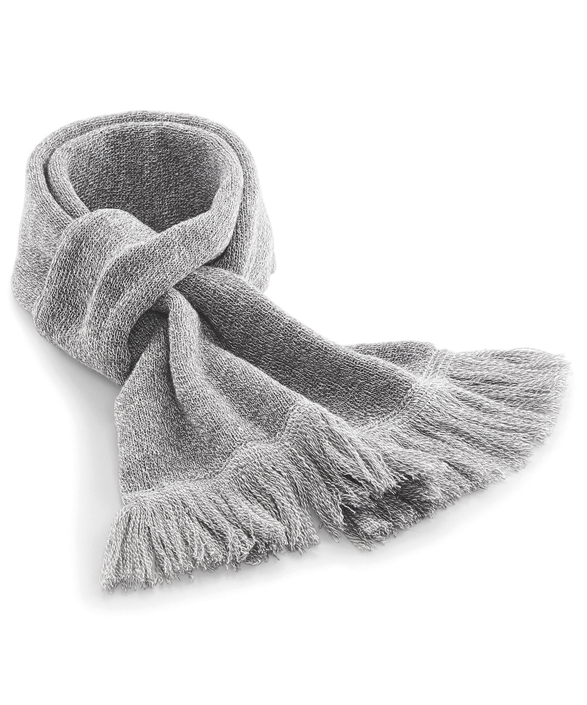Heather Grey - Classic knitted scarf - GarmentEmbroidery