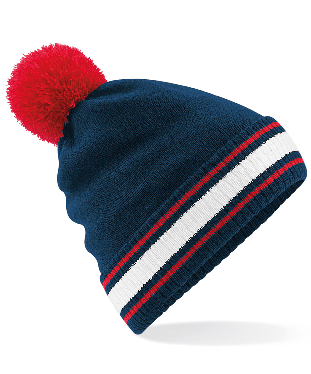 French Navy/Classic Red/White - Stadium beanie - GarmentEmbroidery