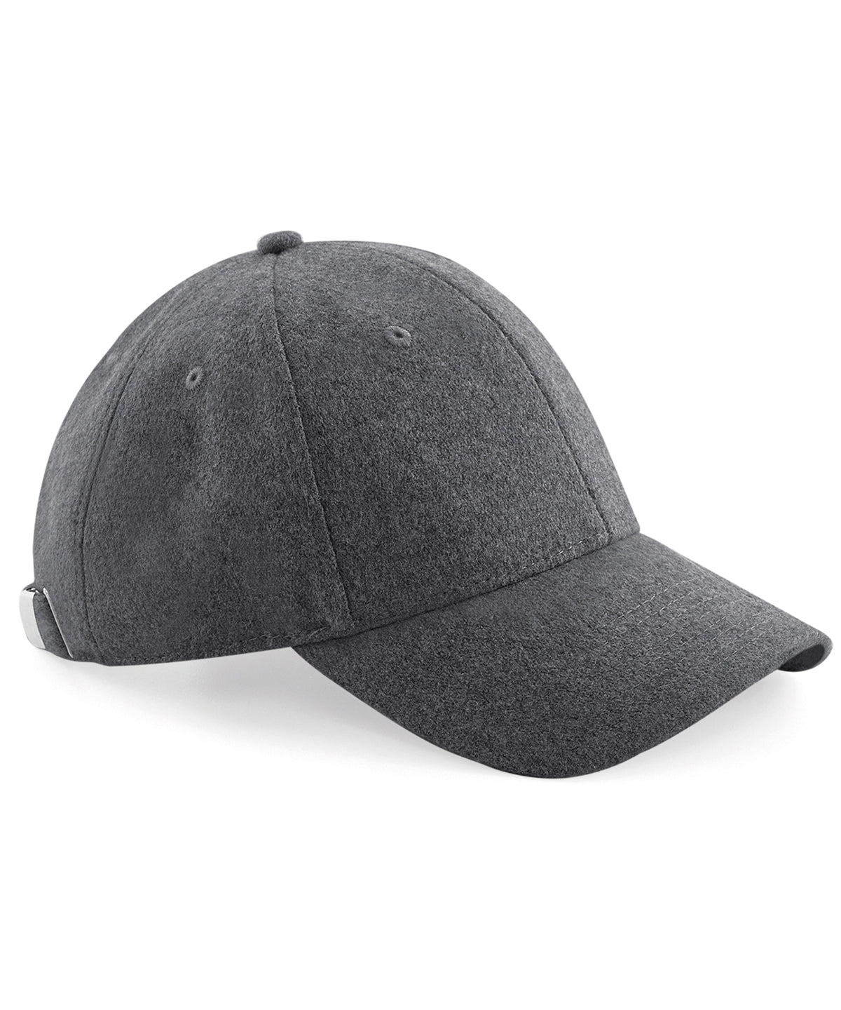 Grey - Melton wool 6-panel cap - GarmentEmbroidery
