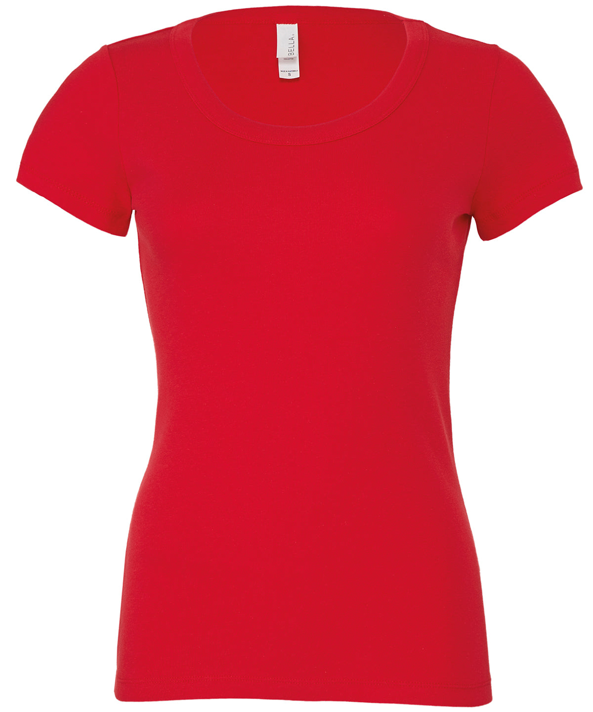 Red - Baby rib short sleeve scoop neck t-shirt - GarmentEmbroidery