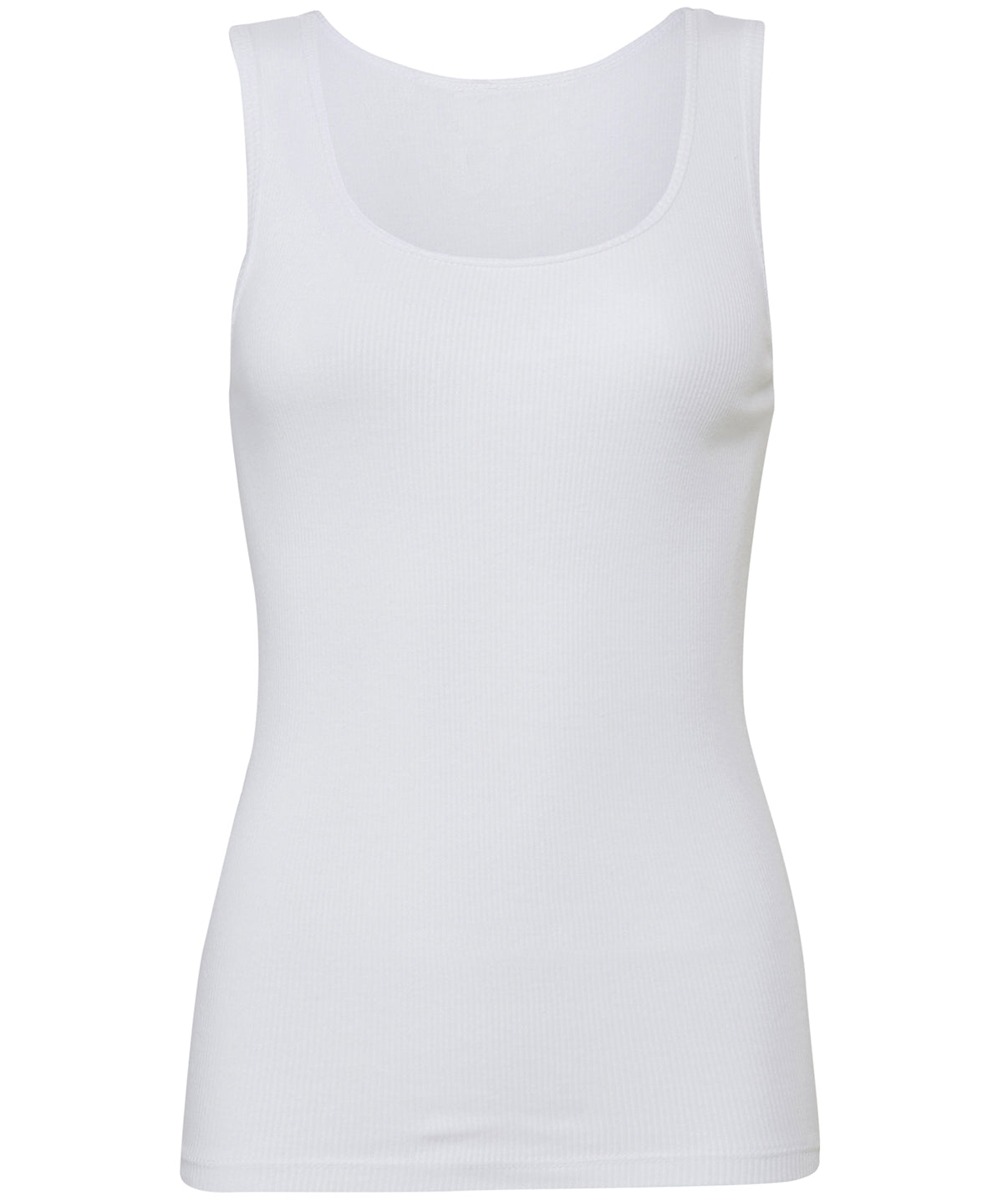 White - 2x1 rib tank top - GarmentEmbroidery
