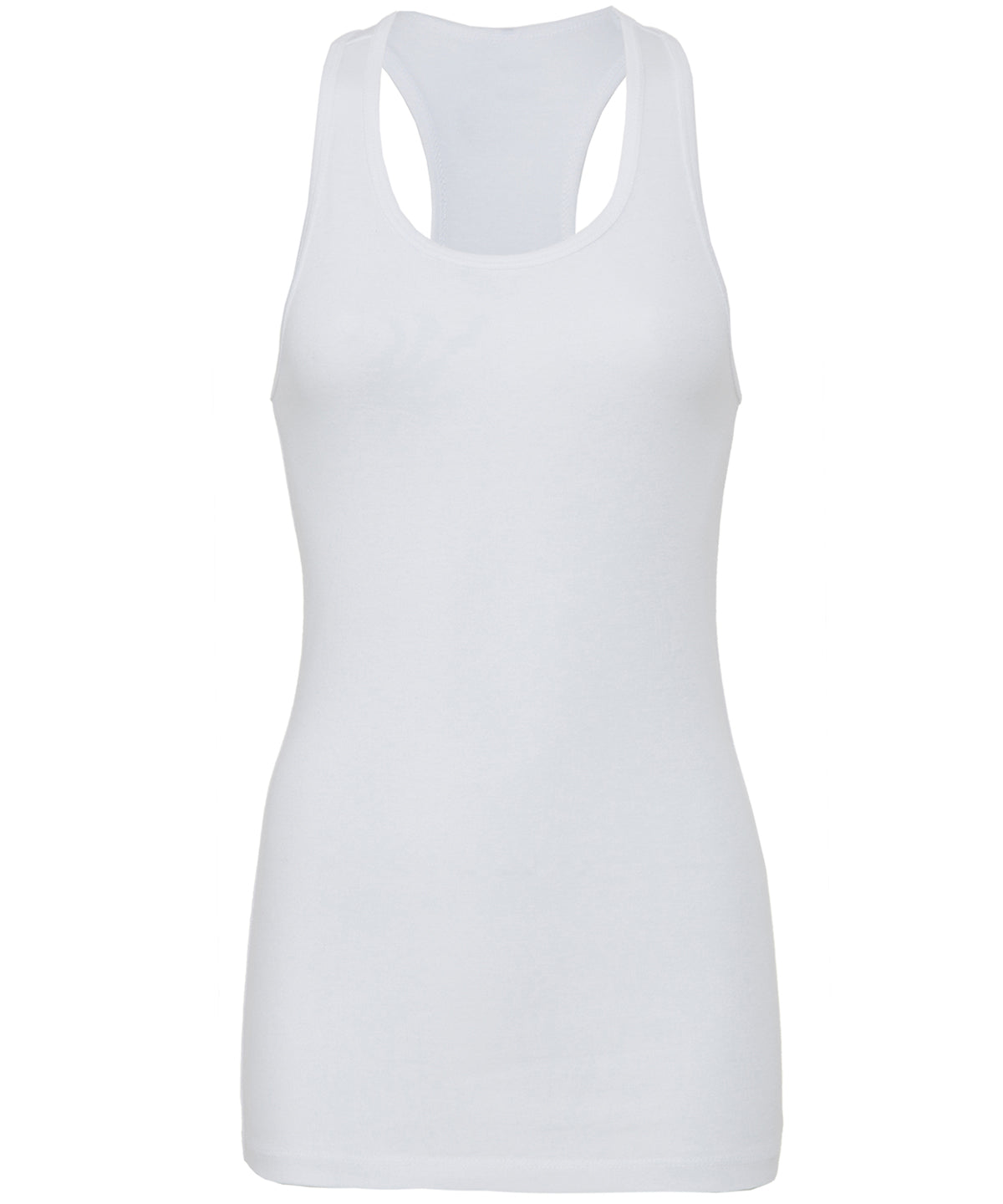 White - Sheer mini rib racerback tank top - GarmentEmbroidery