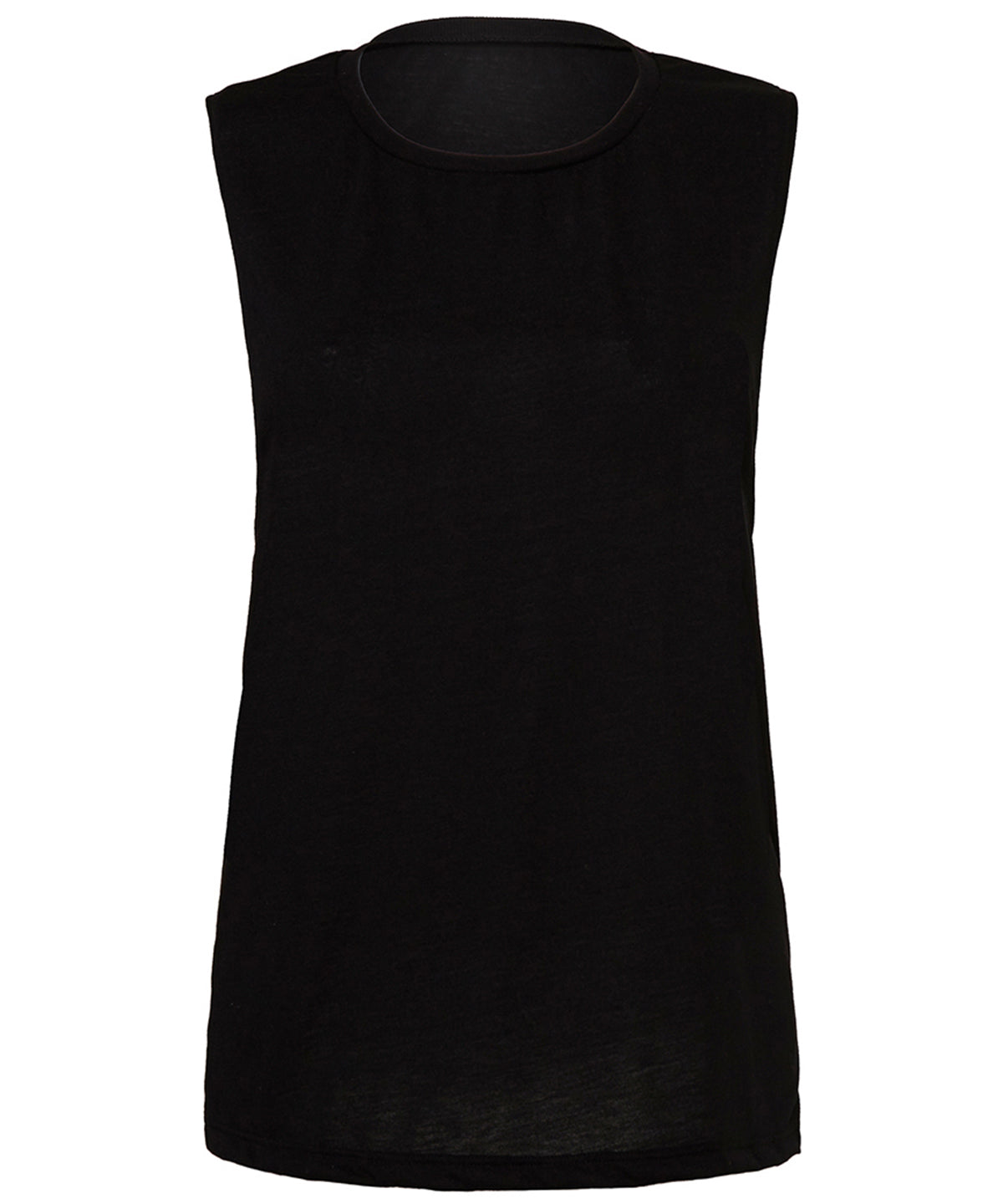 Black - Flowy scoop muscle t-shirt - GarmentEmbroidery