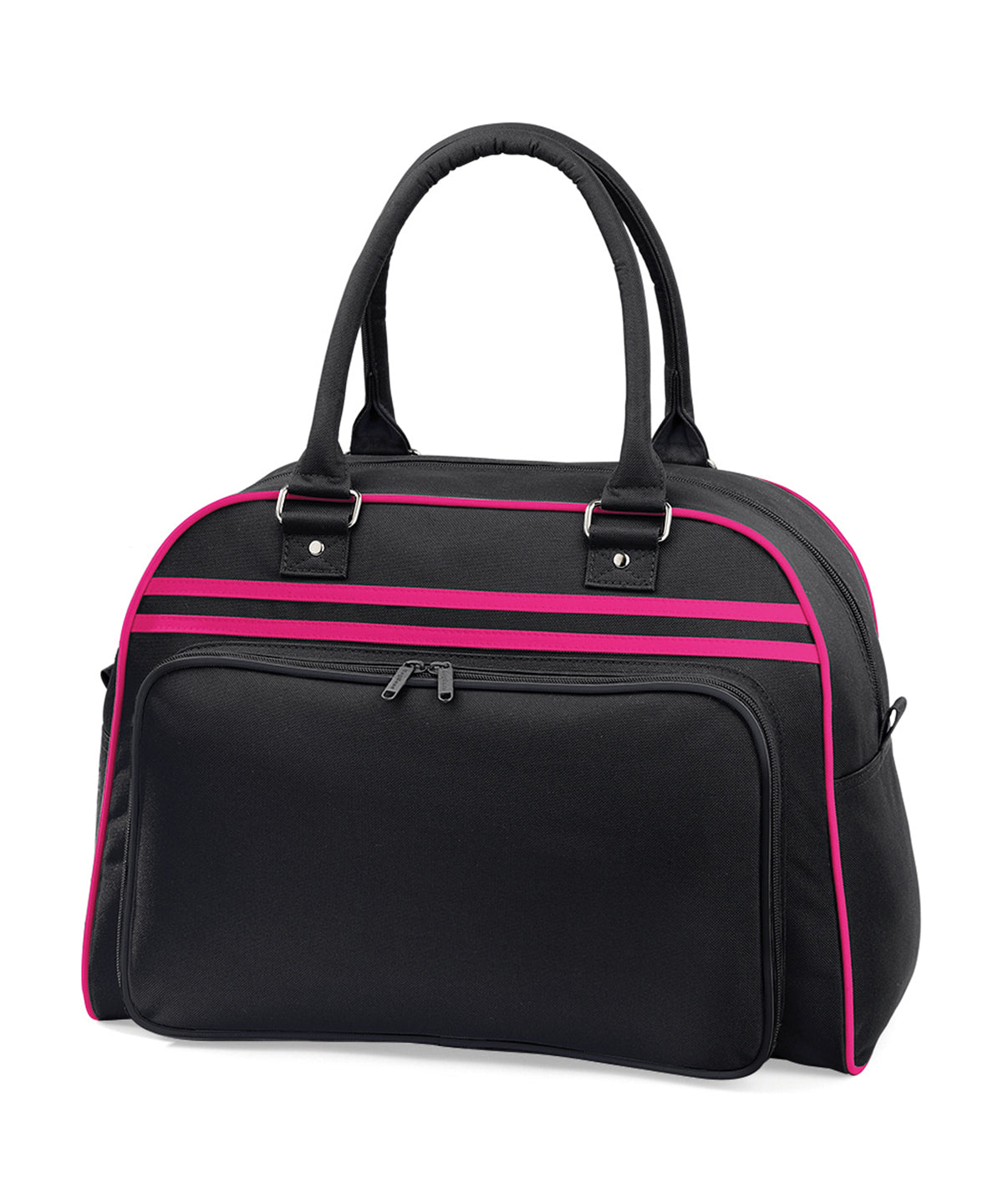 Black/Fuchsia - Retro bowling bag - GarmentEmbroidery