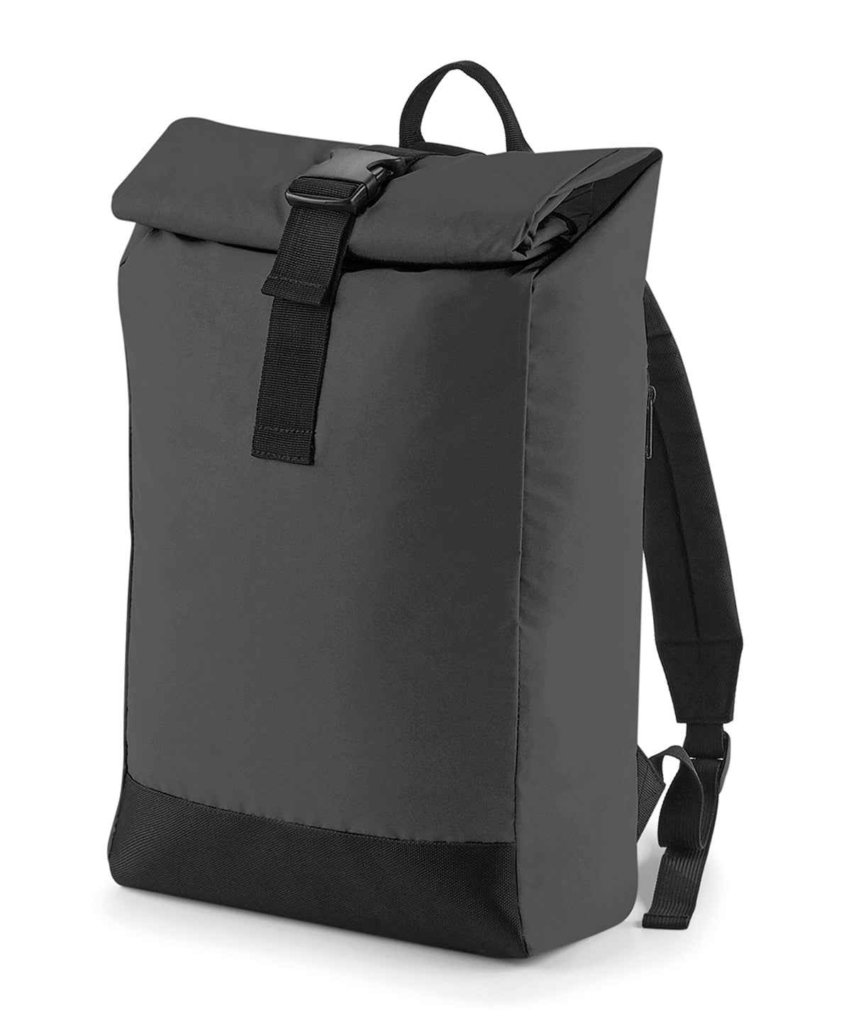 Black Reflective - Reflective roll-top backpack - GarmentEmbroidery