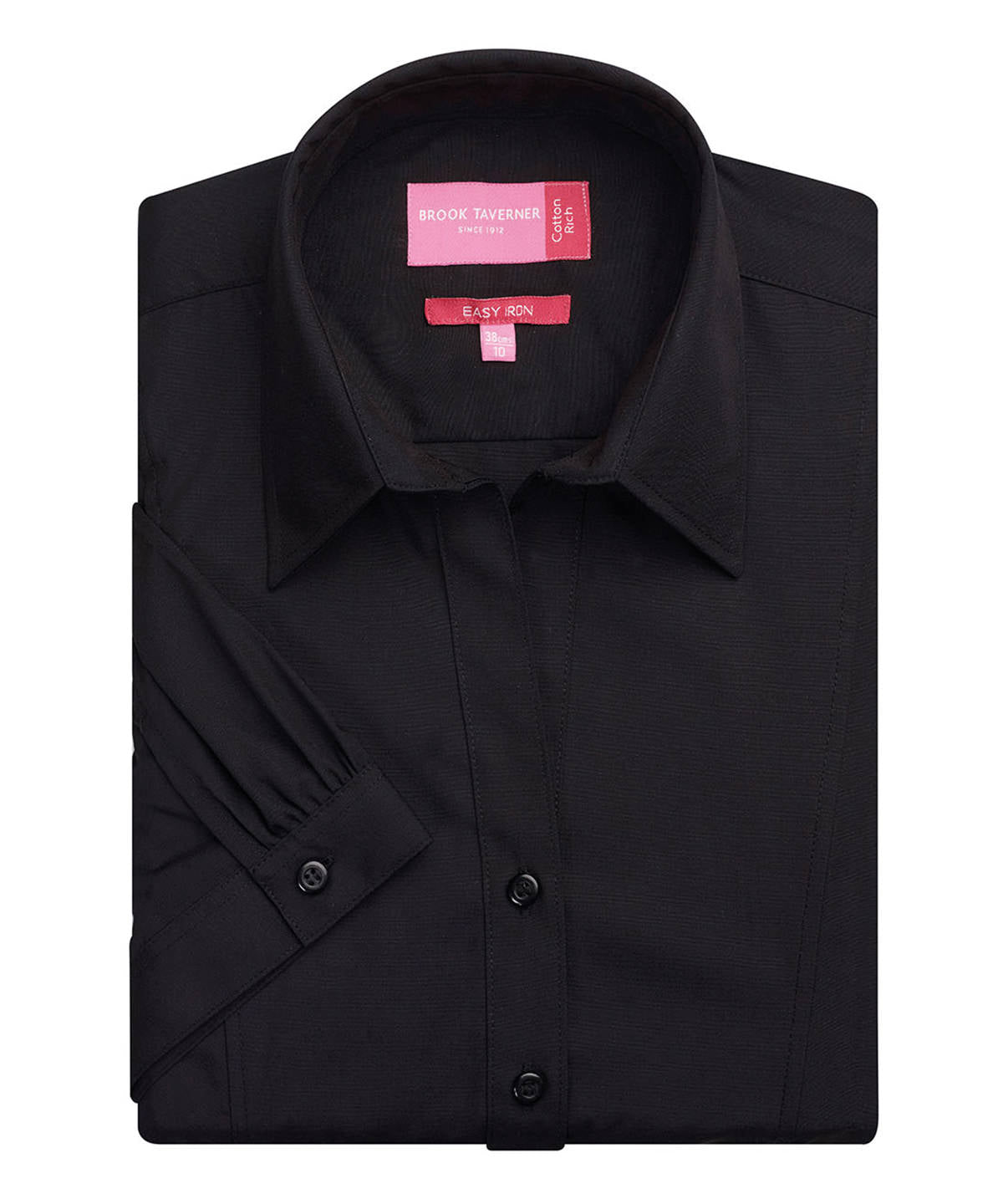 Black - Women's Paduli short sleeve blouse - GarmentEmbroidery