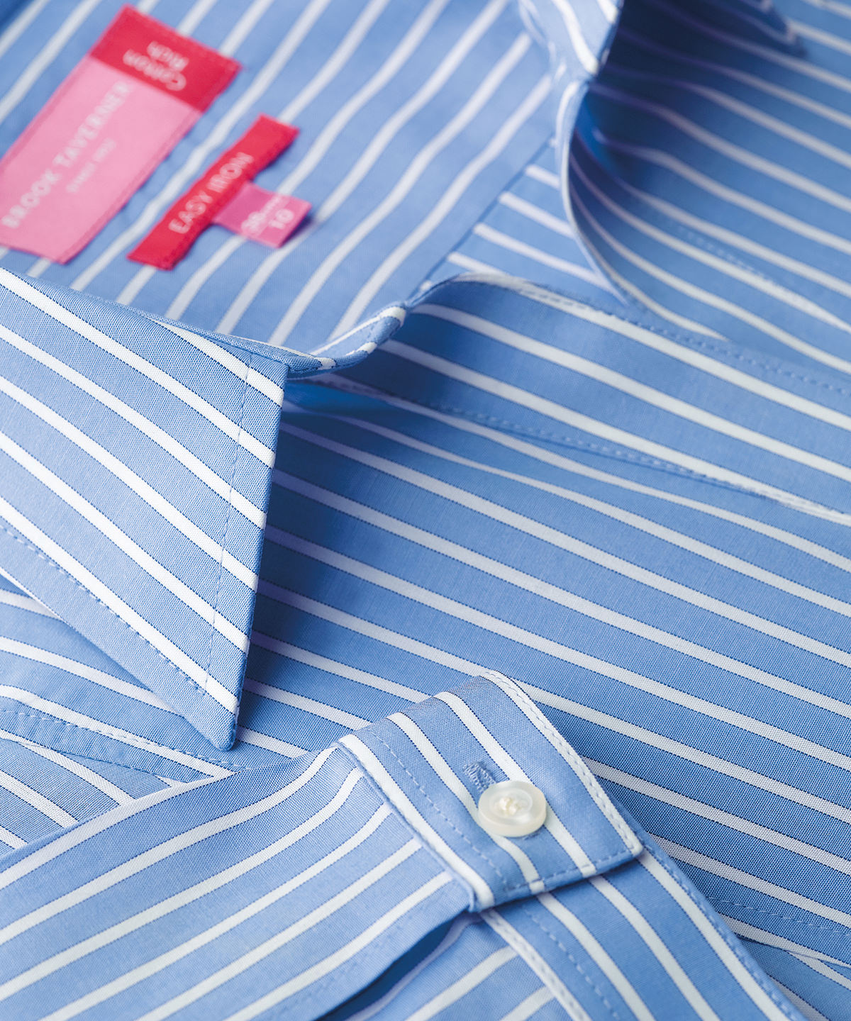Blue/WhiteStripe - Women's Pescara short sleeve blouse - GarmentEmbroidery