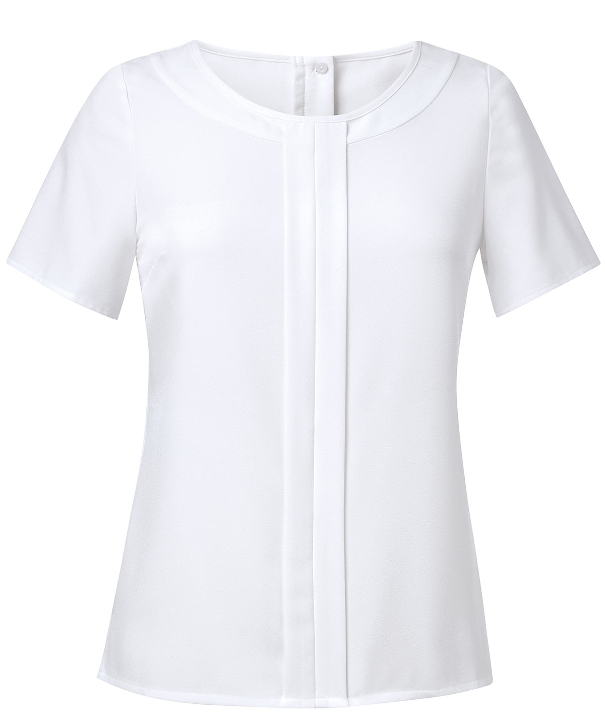 White - Women's Felina crêpe de chine short sleeve blouse - GarmentEmbroidery