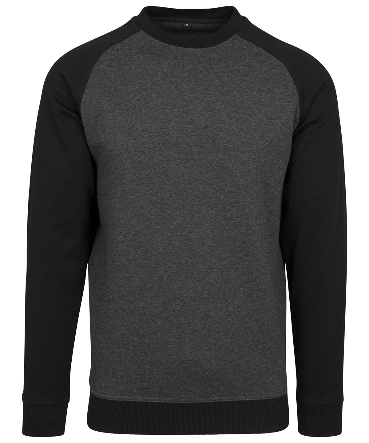 Charcoal/Black - Raglan crew neck - GarmentEmbroidery
